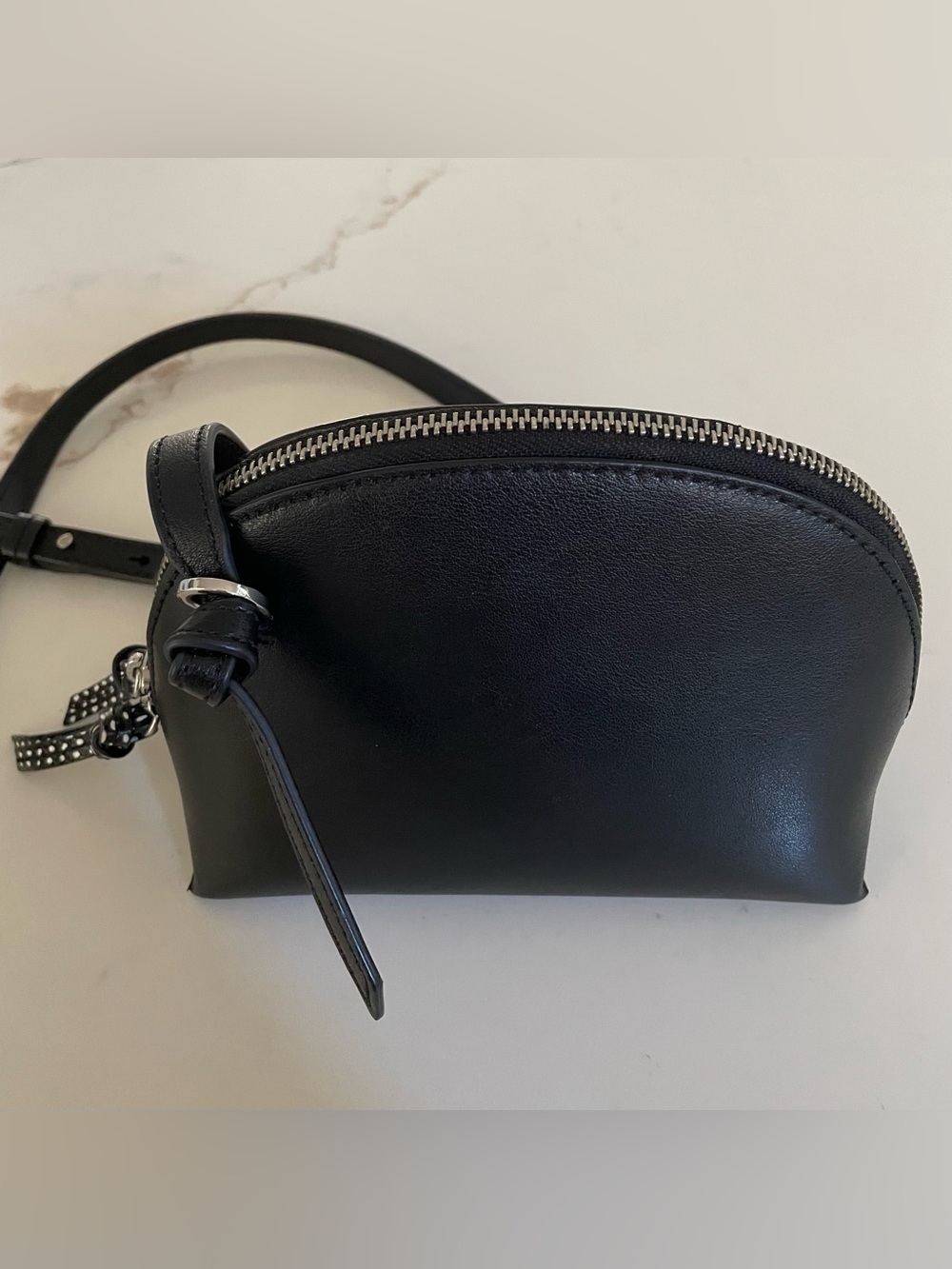 Banana Republic Black Leather Dome Crossbody